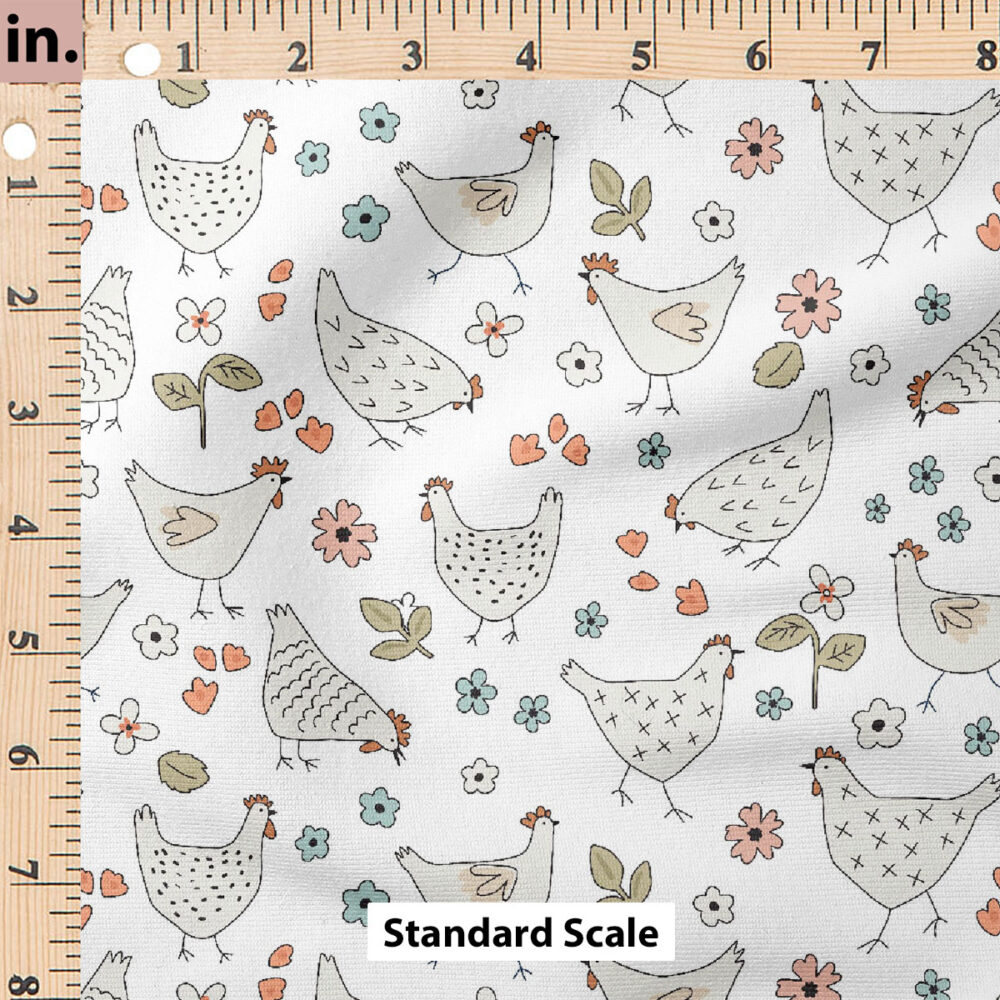 Ruler Scale for Chickens and Flowers (Neutral) by Hey Cute Design